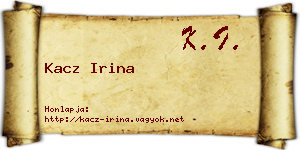 Kacz Irina névjegykártya